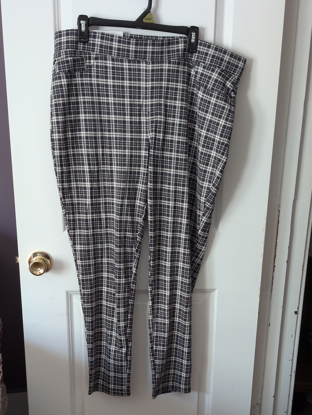Seven7 Black & White Plaid Skinny Pants